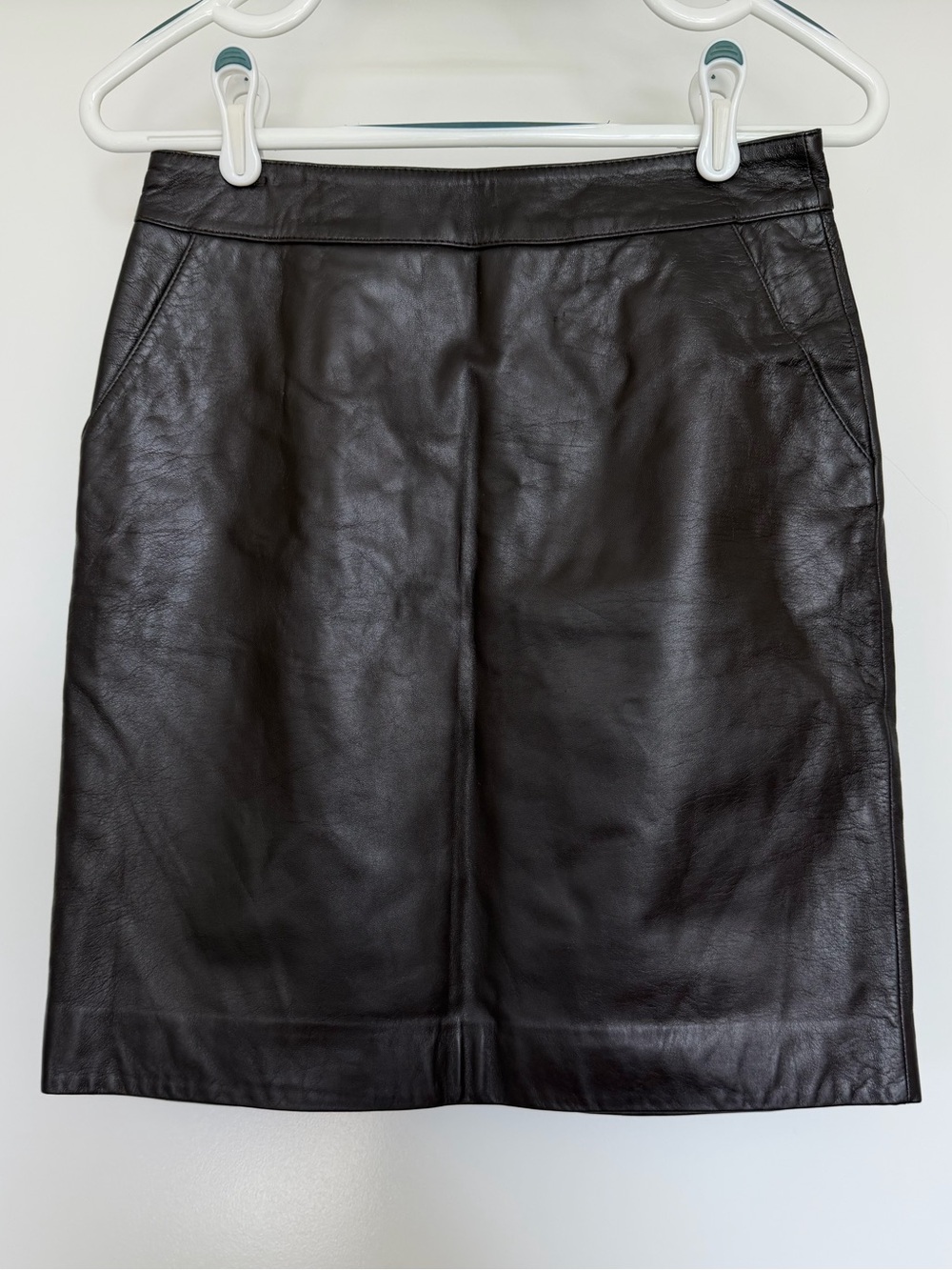 Real Clothes Brown Leather Skirt